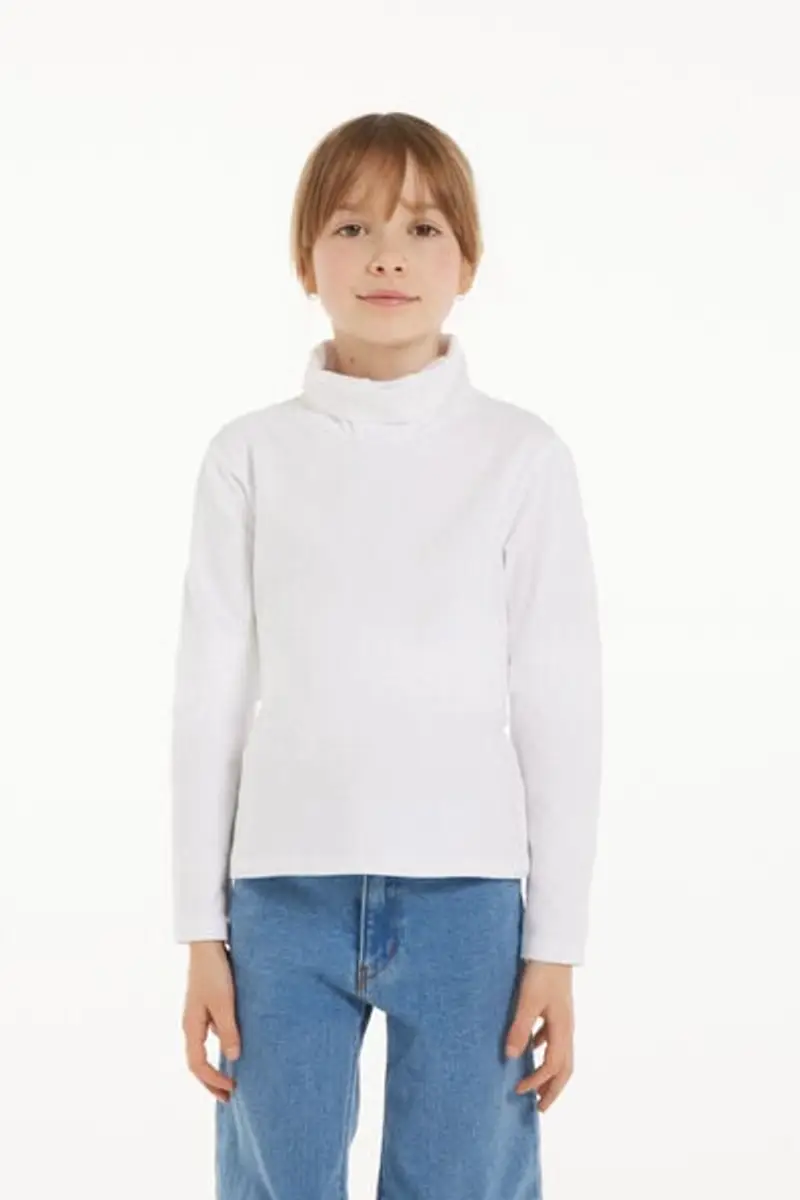 Tezenis Maglia Termica Collo Alto a Manica Lunga Bambini Unisex Unisex Bianco Taglia 10-11