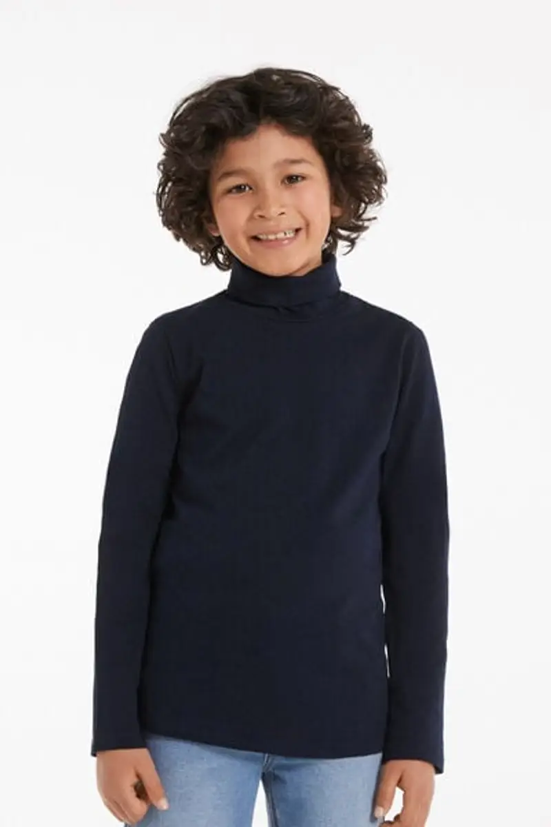 Tezenis Maglia Termica Collo Alto a Manica Lunga Bambini Unisex Unisex Blu Taglia 10-11