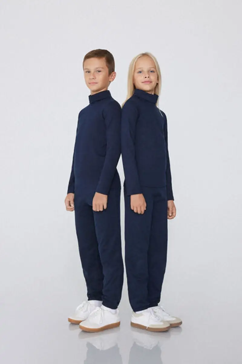 Tezenis Maglia Termica Collo Alto a Manica Lunga Bambini Unisex Unisex Blu Taglia 10-11 miniatura 2