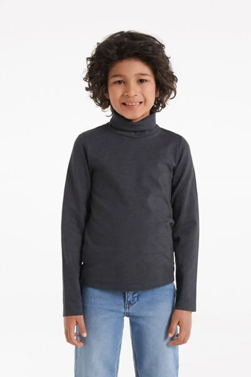 Tezenis Maglia Termica Collo Alto a Manica Lunga Bambini Unisex Unisex Grigio Taglia 10-11