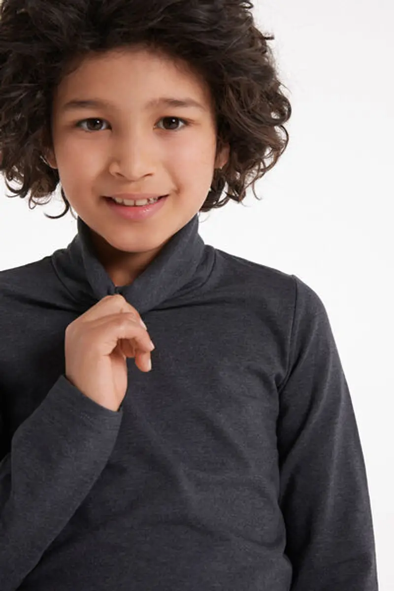 Tezenis Maglia Termica Collo Alto a Manica Lunga Bambini Unisex Unisex Grigio Taglia 10-11 miniatura 3