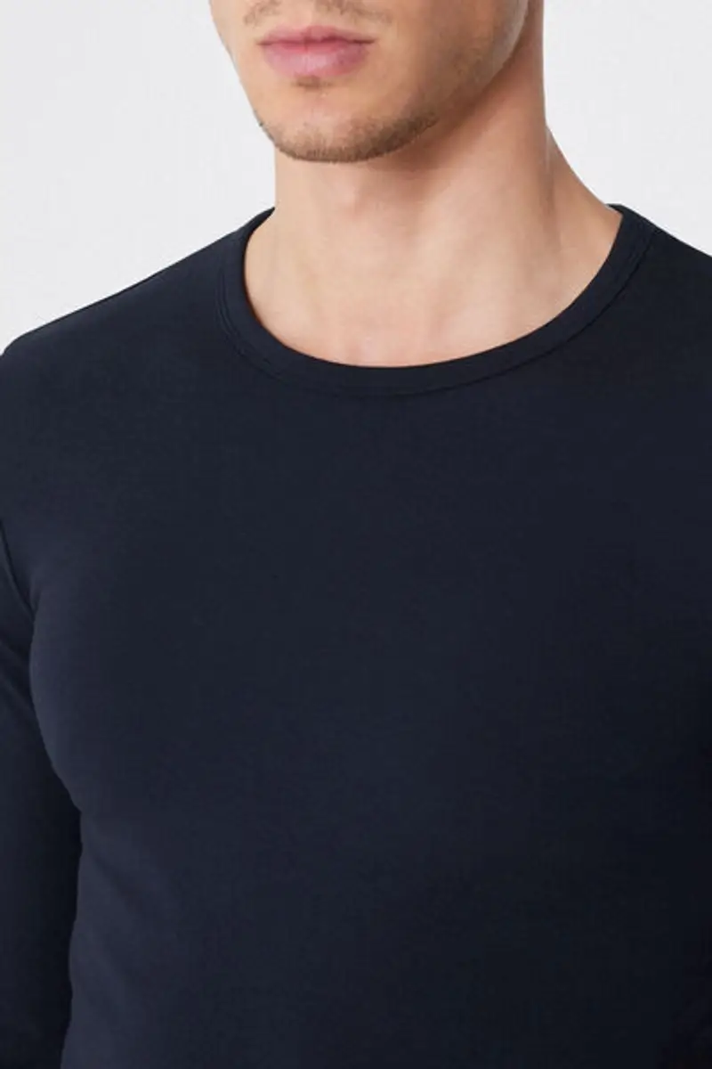Tezenis Maglia Termica Girocollo a Manica Lunga Uomo Uomo Blu Taglia L miniatura 3