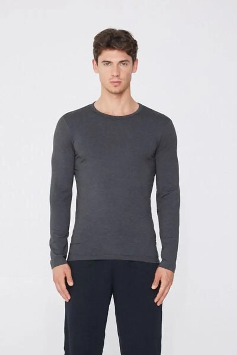 Tezenis Maglia Termica Girocollo a Manica Lunga Uomo Uomo Grigio Taglia S