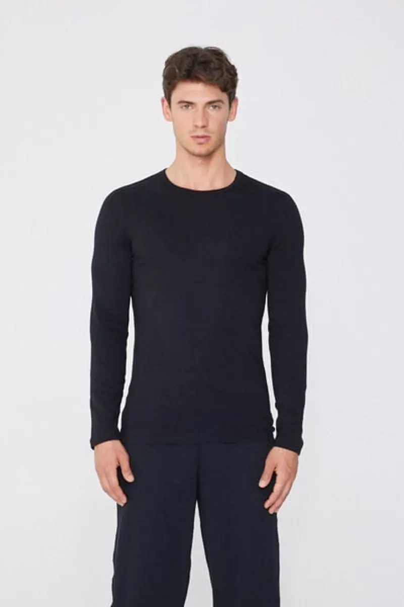 Tezenis Maglia Termica Girocollo a Manica Lunga Uomo Uomo Nero Taglia S