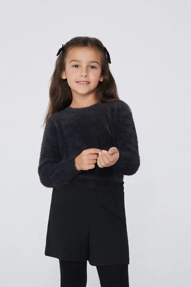 Tezenis Maglioncino Girocollo in Pelo Bambina Nero Taglia 10-11 miniatura 2