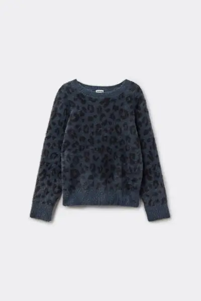 Maglioncino Girocollo Pelo Stampato Bambina