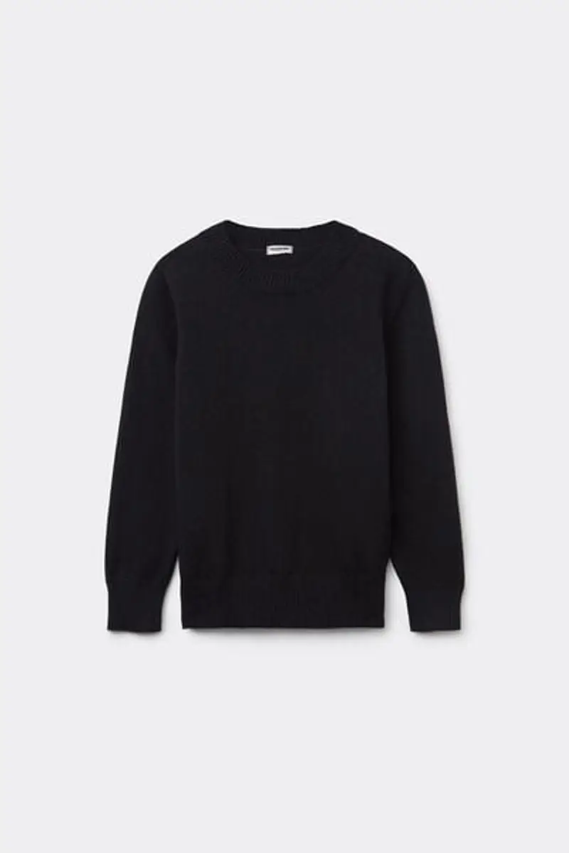 Tezenis Maglioncino Manica Lunga Girocollo Bimba in Cotone Calato Unisex Nero Taglia 10-11