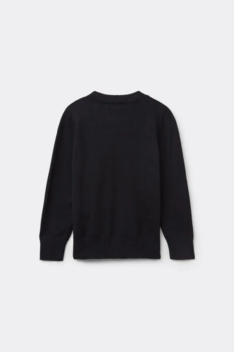 Tezenis Maglioncino Manica Lunga Girocollo Bimba in Cotone Calato Unisex Nero Taglia 10-11 miniatura 2