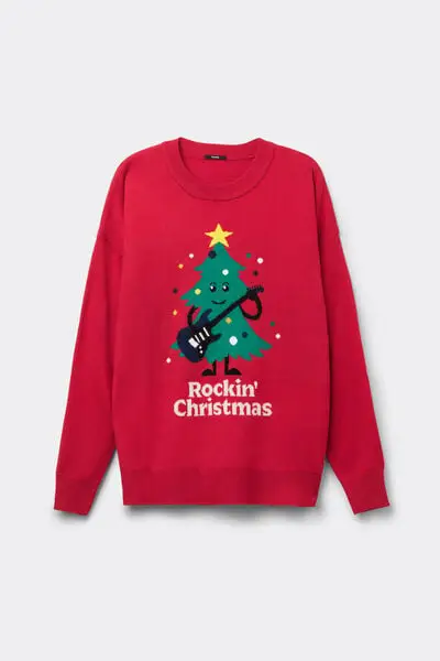 Maglione di Natale Girocollo Unisex Donna Stampa miniatura 2