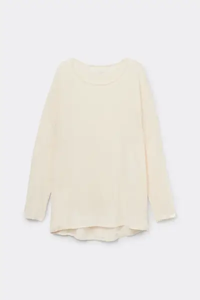 Maximaglia Manica Lunga Viscosa Leggera Donna Avorio miniatura 2