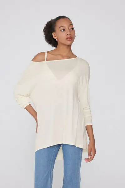 Maximaglia Manica Lunga Viscosa Leggera Donna Avorio