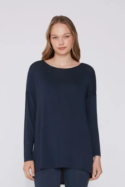 Maximaglia Manica Lunga Viscosa Leggera Donna Blu