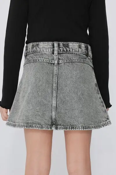 Minigonna Denim Patch Stella Bimba Bambina Grigio miniatura 2