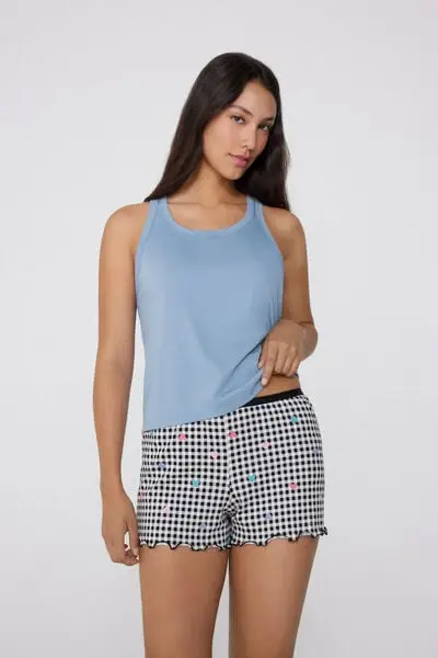 Pantaloncini Corti in Cotone Stampato Punto Bambola Donna Nero miniatura 3