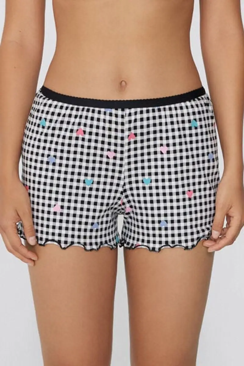 Tezenis Pantaloncini Corti in Cotone Stampato Punto Bambola Donna Nero Taglia L