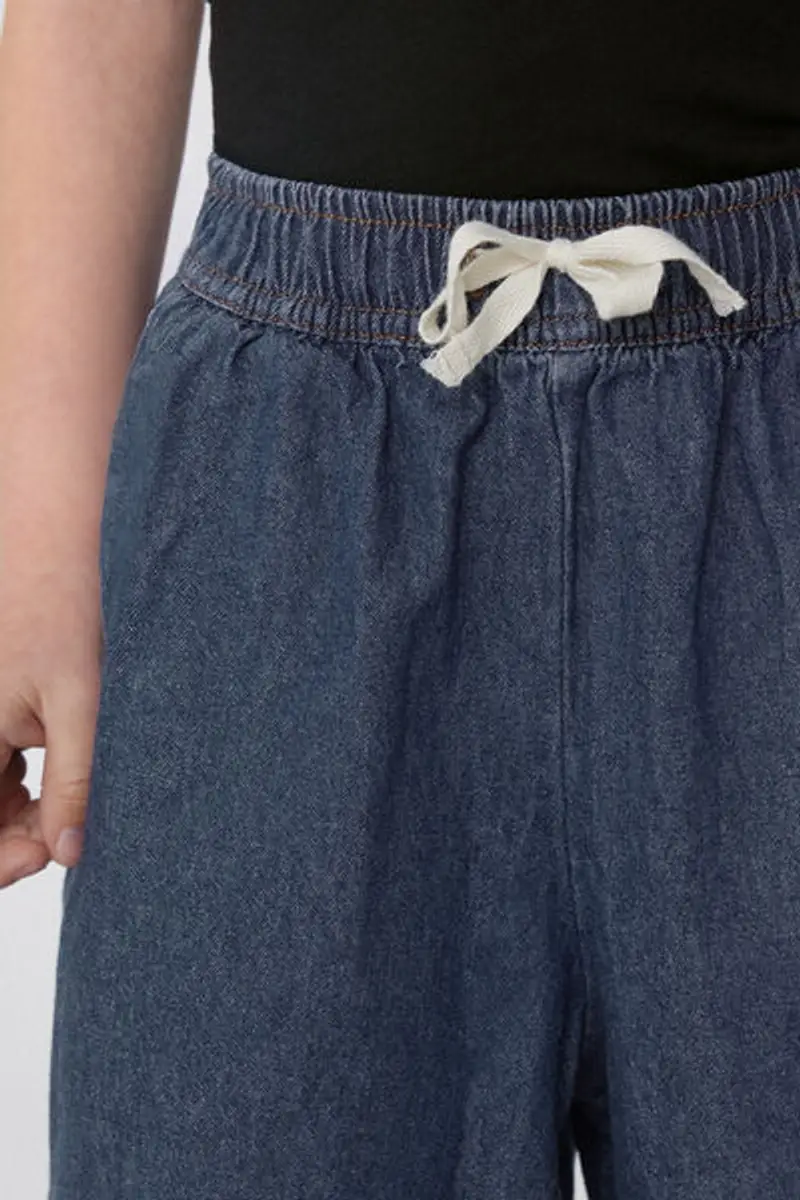 Tezenis Pantaloncini Corti in Denim Bimbo con Coulisse Bambino Blu Taglia 10-11 miniatura 3