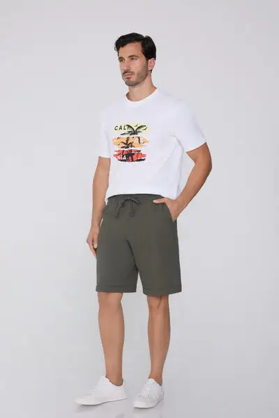 Pantaloncini Corti Lavorazione a Piquet Uomo Verde miniatura 3