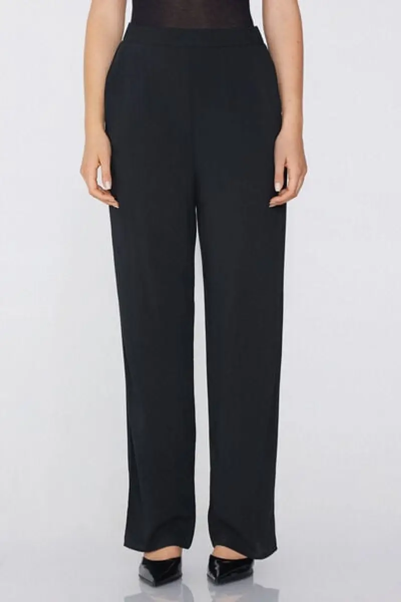 Tezenis Pantalone Lungo Dritto Tela Viscosa Donna Nero Taglia S