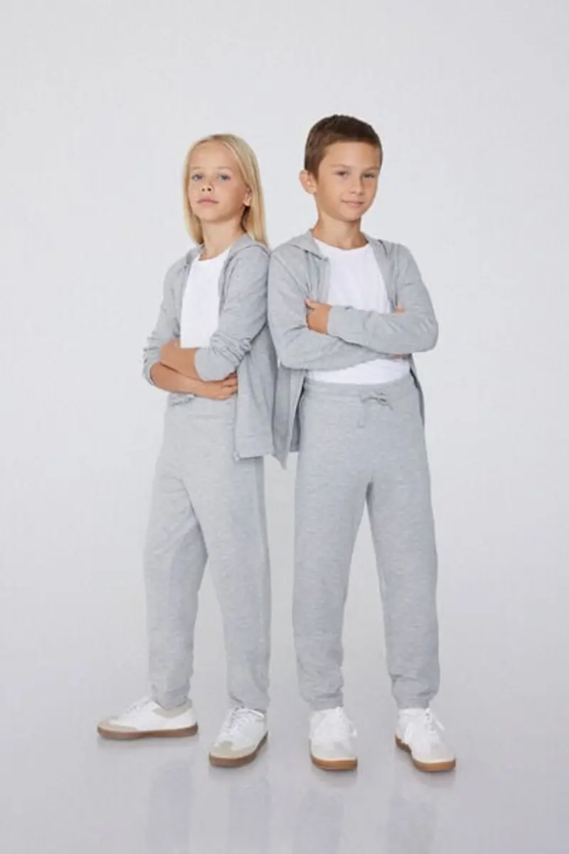 Tezenis Pantalone Lungo Felpa Bimbi Unisex Unisex Grigio Taglia 10-11