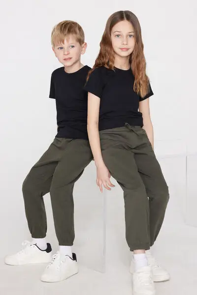 Pantalone Lungo Felpa Bimbi Unisex Unisex Verde miniatura 3