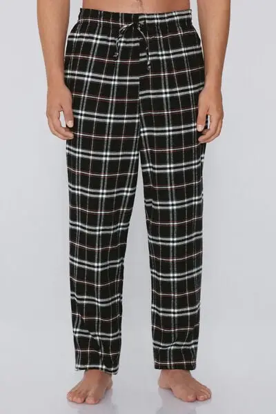 Pantalone Lungo in Flanella Uomo Nero