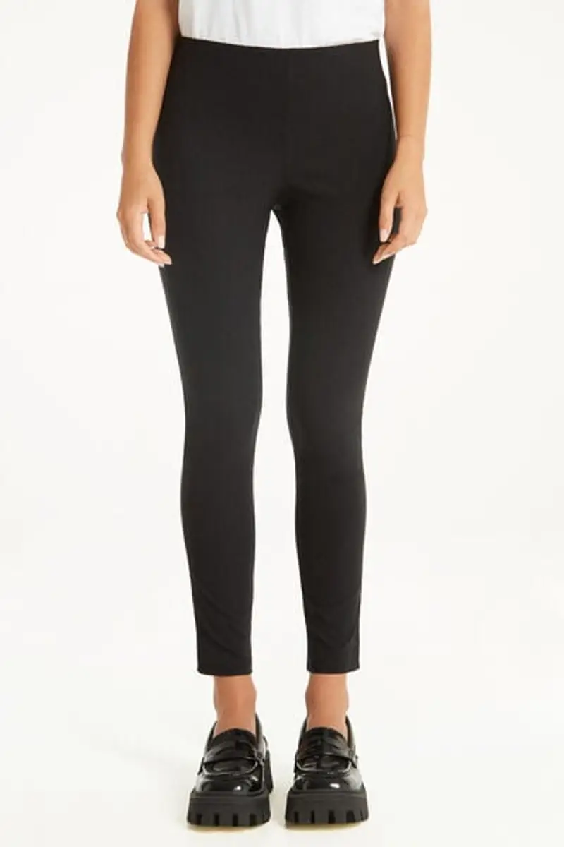 Tezenis Pantaloni Capri in Viscosa con Spacchetti Donna Nero Taglia M