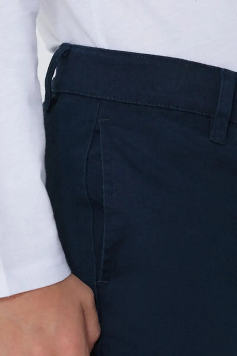 Tezenis Pantaloni Chino in Cotone Elasticizzato Bambino Blu Taglia 10-11 miniatura 3