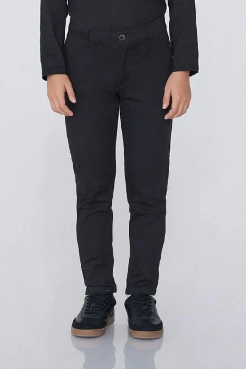 Tezenis Pantaloni Chino in Cotone Elasticizzato Bambino Nero Taglia 10-11