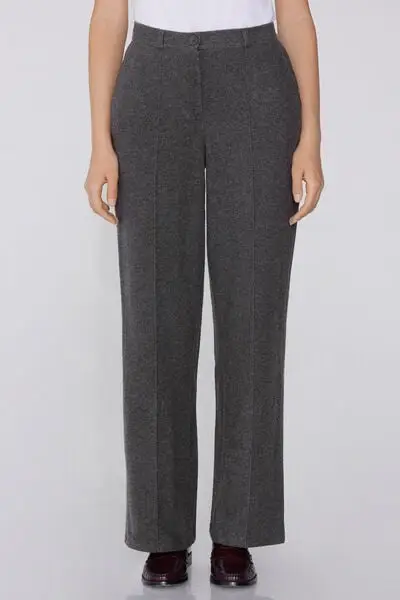 Pantaloni Lunghi a Palazzo di Panno Donna Grigio