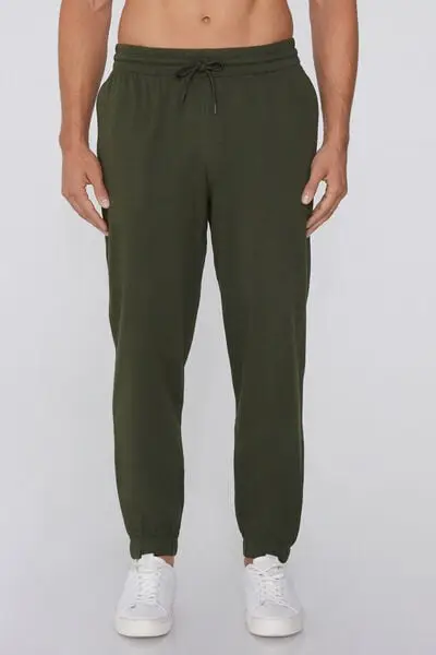 Pantaloni Lunghi Felpa con Tasche Uomo Verde