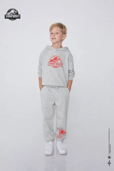 Pantaloni Lunghi Felpa Jurassic World Bambino Grigio miniatura 3