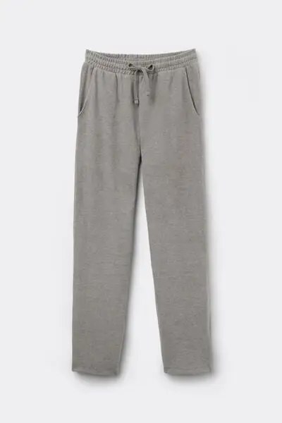 Pantaloni Lunghi Felpa Rovesciata con Tasche Uomo Grigio miniatura 2
