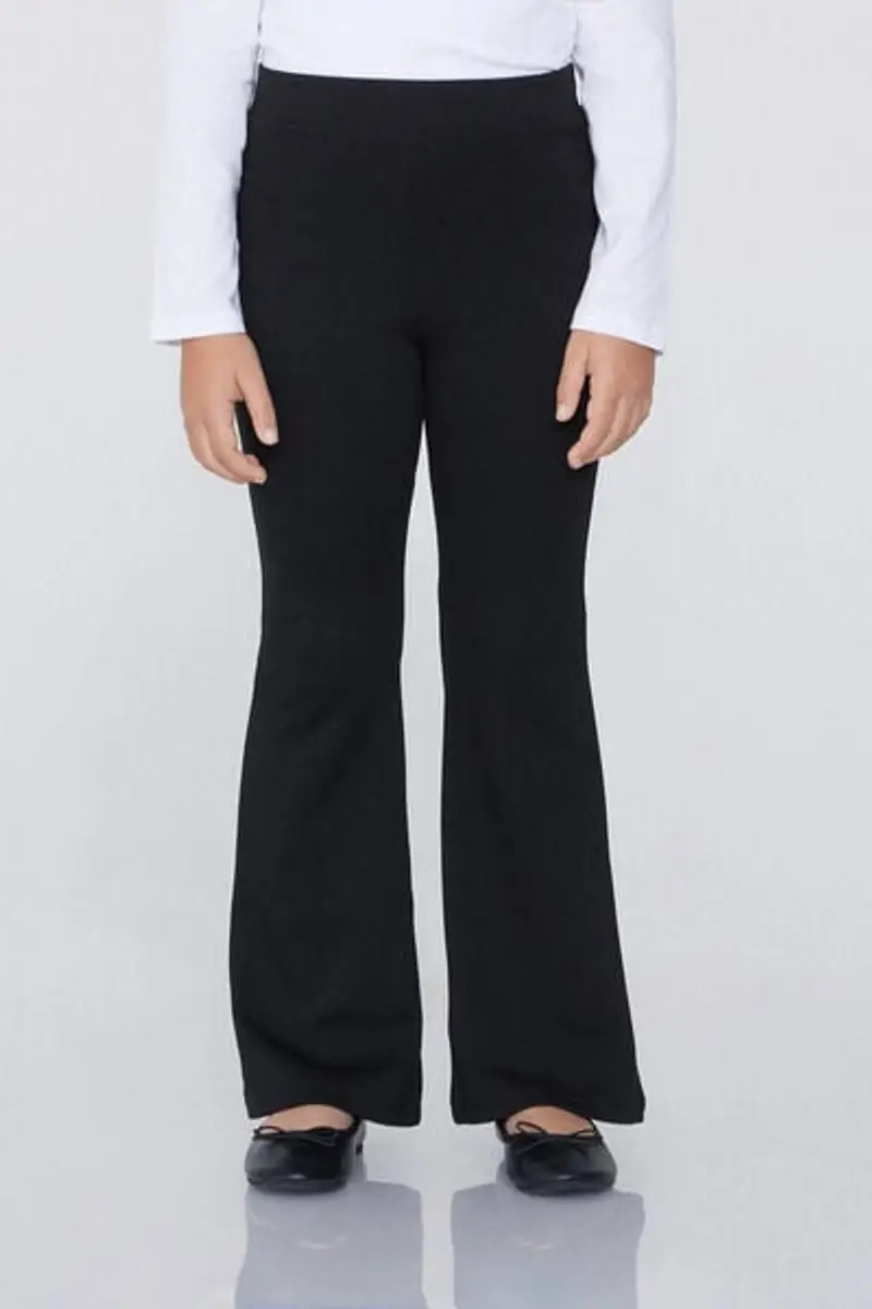 Tezenis Pantaloni Lunghi Flare in Punto Milano Bambina Nero Taglia 2-3