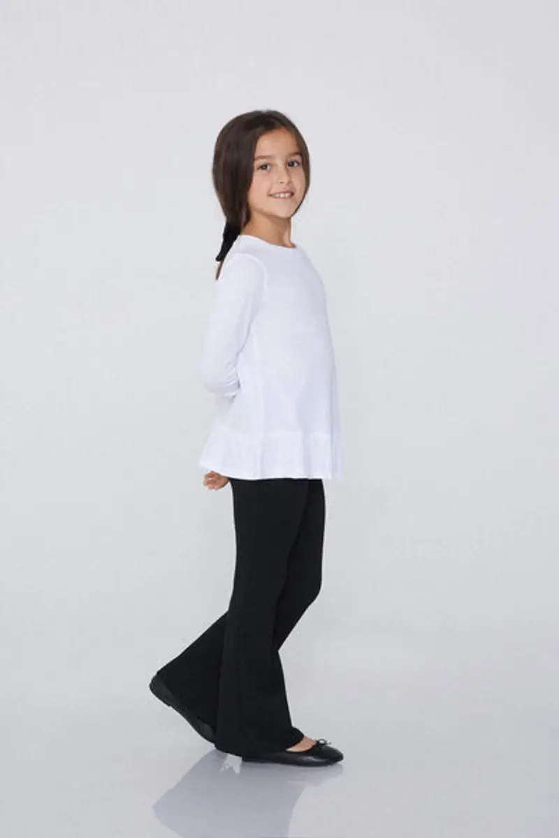 Tezenis Pantaloni Lunghi Flare in Punto Milano Bambina Nero Taglia 2-3 miniatura 2