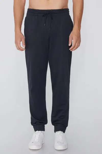 Pantaloni Lunghi in Felpa con Tasche Uomo Blu