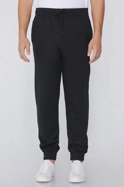 Pantaloni Lunghi in Felpa con Tasche Uomo Nero