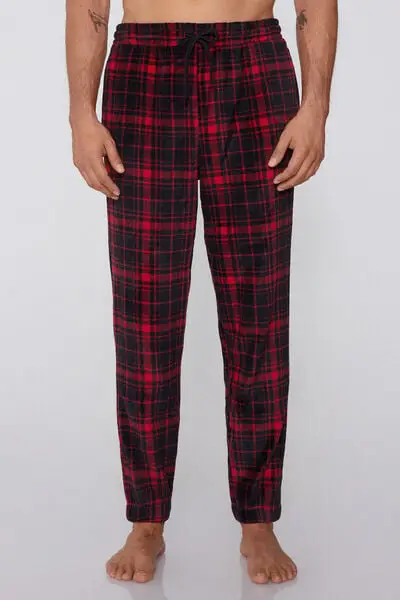 Pantaloni Lunghi in Pile Leggero con Tasche Uomo Nero