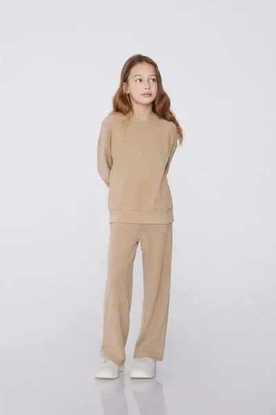Pantaloni Lunghi Palazzo Warm Touch Bambina Marrone miniatura 3