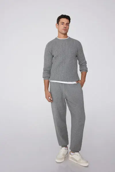 Pantaloni Lunghi Pesanti con Tasche Uomo Grigio miniatura 3