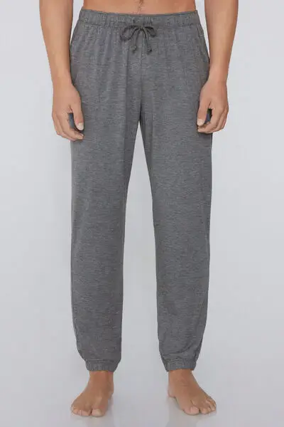 Pantaloni Lunghi Viscosa con Coulisse Uomo Grigio