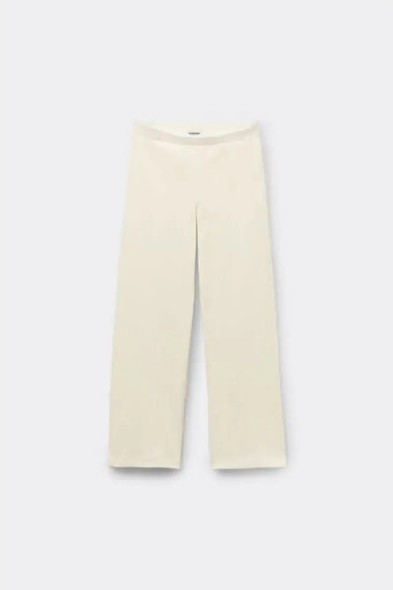 Pantapalazzo Bimba Cotone a Costine Bambina Bianco