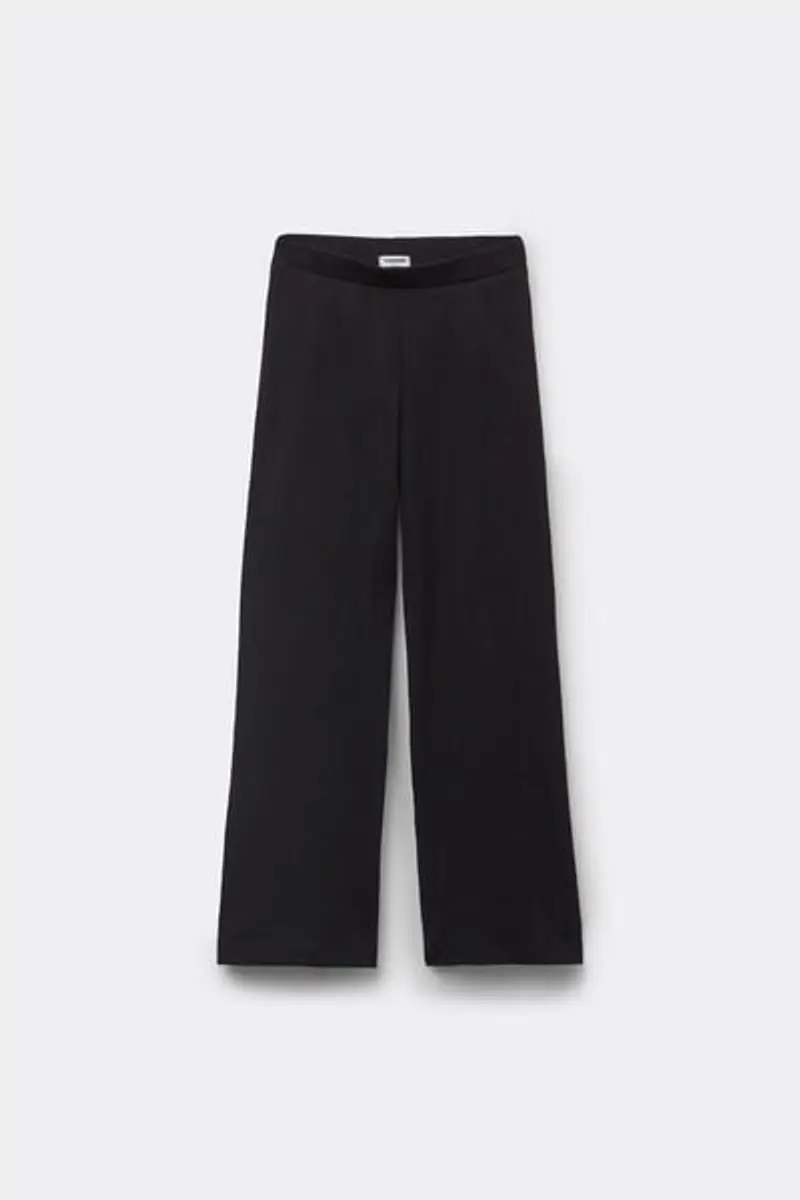 Pantapalazzo Bimba Cotone a Costine Bambina Nero