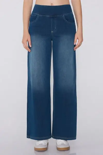 Pantapalazzo Soft Flex Denim Donna Blu