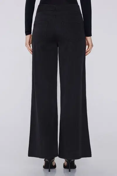 Pantapalazzo Soft Flex Denim Donna Nero miniatura 2