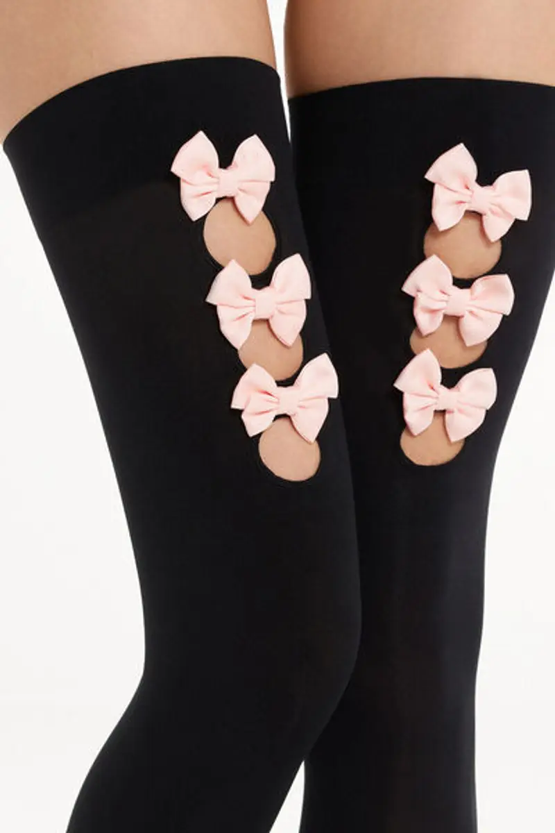 Tezenis Parigine 100 Denari con Fiocchi Applicati Donna Nero Taglia M/L miniatura 2