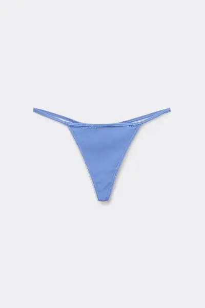 Perizoma con Fianchetto Tanga Cotton Cutie Donna Blu