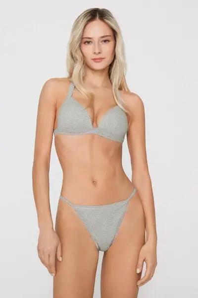 Perizoma con Fianchetto Tanga Cotton Cutie Donna Grigio miniatura 2