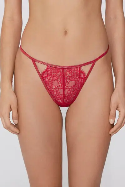 Perizoma con Fianchetto Tanga Gold Details Donna Rosso miniatura 2