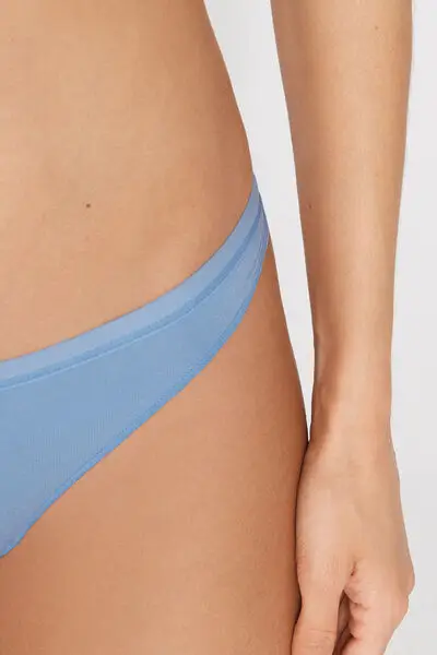 Perizoma in cotone organico Donna Azzurro miniatura 3