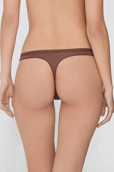 Perizoma in cotone organico Donna Marrone miniatura 3